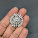 Akruti Collection Rhodium Plated Crystal And Austrian Stone Stylish Ring