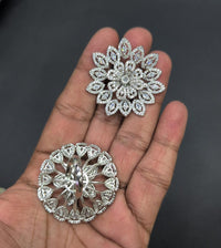 Akruti Collection Rhodium Plated Crystal And Austrian Stone Stylish Ring