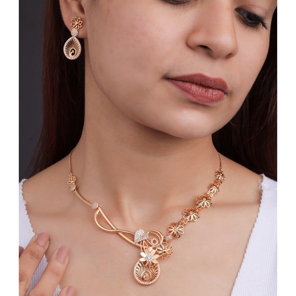 Akruti Collection Antique Finish Austrian Stone Necklace Set