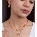 Akruti Collection Antique Finish Austrian Stone Necklace Set