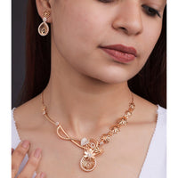 Akruti Collection Antique Finish Austrian Stone Necklace Set