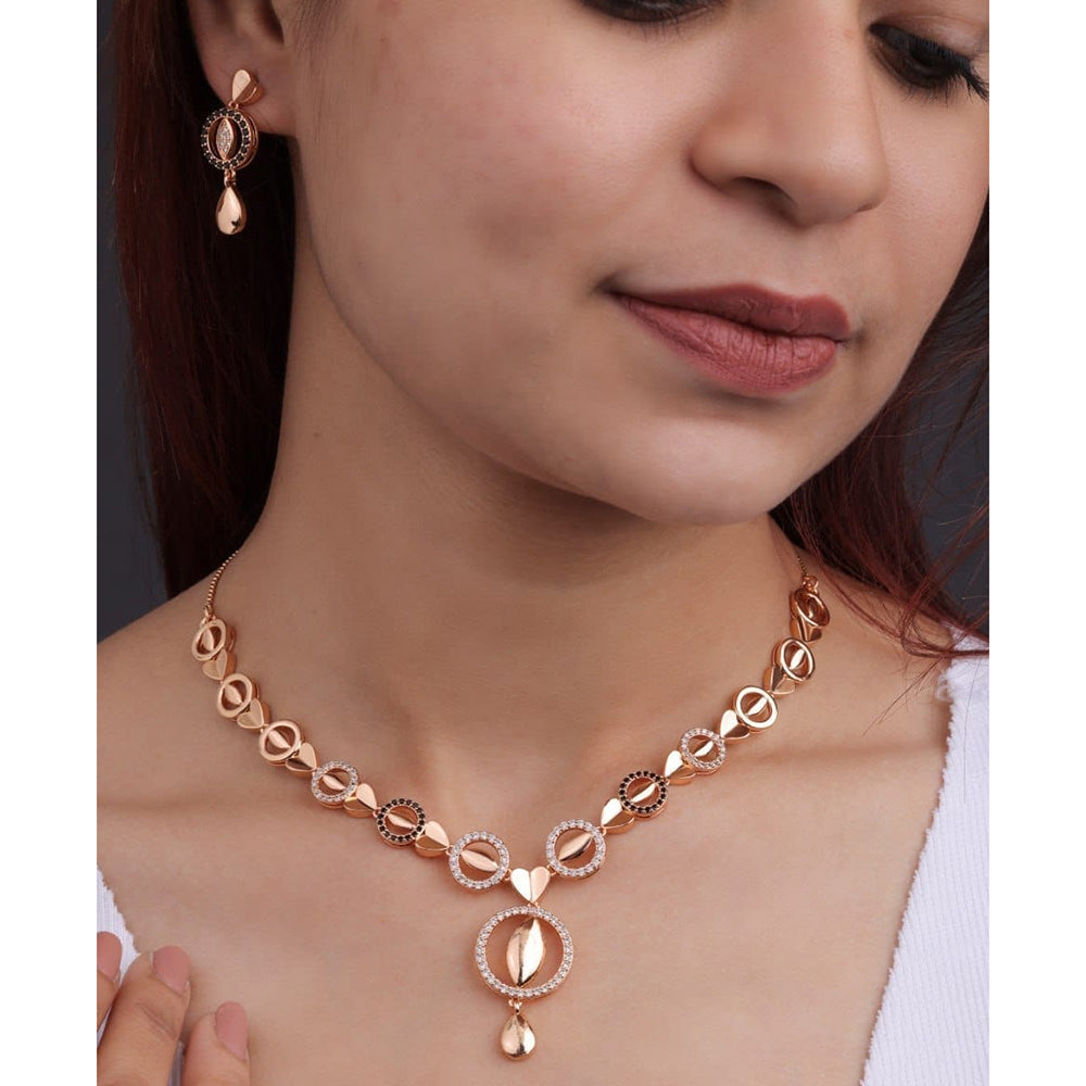 Akruti Collection Antique Finish Austrian Stone Necklace Set