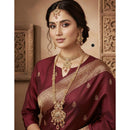 Akruti Collection Premium Pota Stone Double Necklace Set