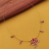 Akruti Collection Heritage Kundan Stone And Pearl Necklace 