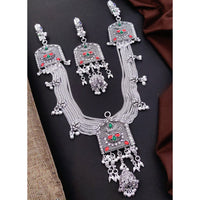 Akruti Collection Pota Stone Royal Oxidised Plated Kamarbandh