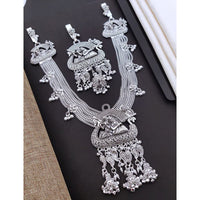 Akruti Collection Pota Stone And Temple Royal Oxidised Plated Kamarbandh