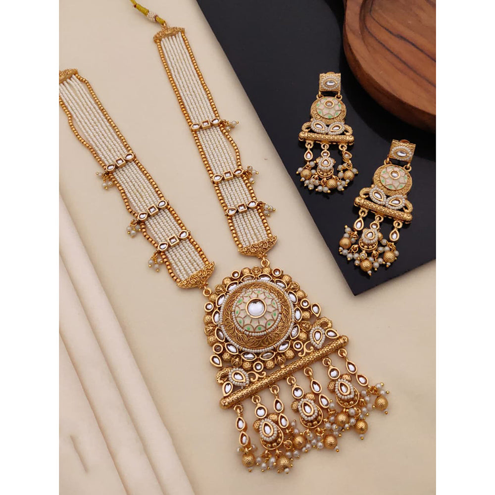 Akruti Collection Classic Kundan And Pearl Traditional Necklace Set