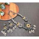 Akruti Collection Antique Style 2-Tone Pota Stone And Pearl Necklace Set