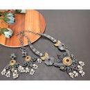 Akruti Collection Antique Style 2-Tone Pota Stone And Pearl Necklace Set