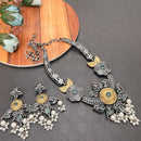 Akruti Collection Antique Style 2-Tone Pota Stone And Pearl Necklace Set