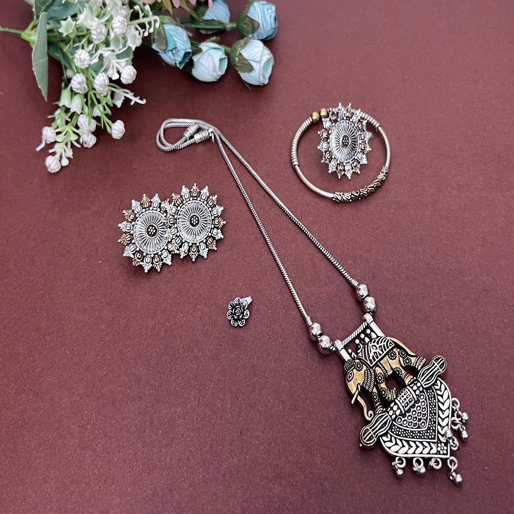 Akruti Collection Royal 2 Tone Plated Ethnic Combo Set