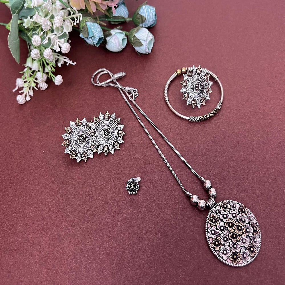 Akruti Collection Royal 2 Tone Plated Ethnic Combo Set