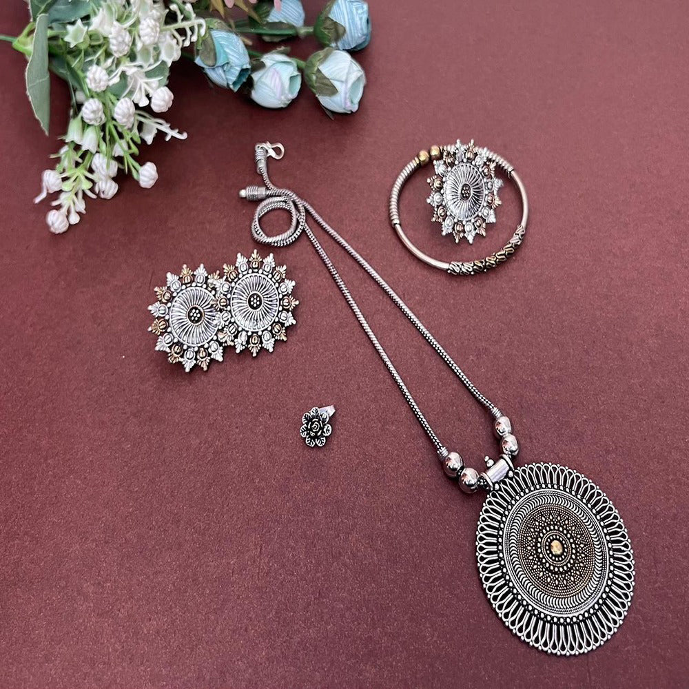 Akruti Collection Royal 2 Tone Plated Ethnic Combo Set