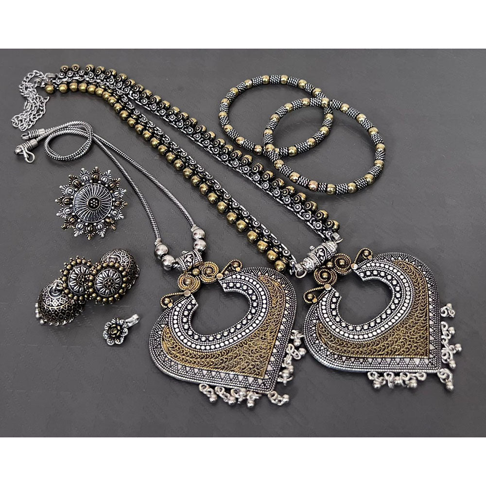 Akruti Collection Royal 2 Tone Plated Ethnic Combo Set
