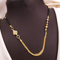 Akruti Collection Elegant Austrian Stone Black Beads Mangalsutra