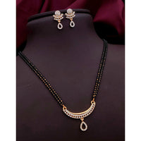 Akruti Collection Elegant Austrian Stone Black Beads Mangalsutra