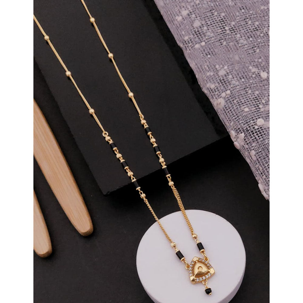 Akruti Collection Elegant Austrian Stone Black Beads Mangalsutra