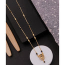 Akruti Collection Elegant Austrian Stone Black Beads Mangalsutra