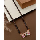 Akruti Collection Elegant Crystal Stone Black Beads Mangalsutra