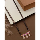 Akruti Collection Elegant Crystal Stone Black Beads Mangalsutra