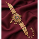 Akruti Collection Royal Pota Stone And Pearl Adjustable Hand Bracelet