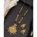 Akruti Collection Elegant Pota Stone And Beads Black Beads Mangalsutra