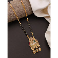 Akruti Collection Elegant Pota Stone And Beads Black Beads Mangalsutra