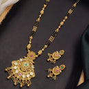 Akruti Collection Elegant Pota Stone And Beads Black Meenakari Beads Mangalsutra