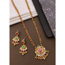 Akruti Collection Designer Pota Stone And Pearl Necklace Set
