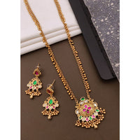 Akruti Collection Designer Pota Stone And Pearl Necklace Set