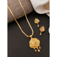 Akruti Collection Elegant Pota Stone Chain Pendant Set
