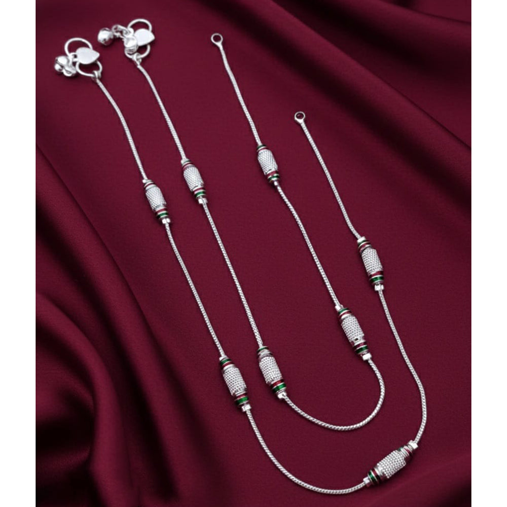 Akruti Collection Premium Handcrafted Meenakari Payal \ Anklet