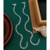 Akruti Collection Premium Handcrafted Akruti Stone Meenakari Payal \ Anklet 