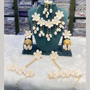 Akruti Collection Elegant Floral Jewellery And Shell Combo Set