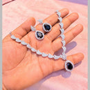 Akruti Collection Radiant Glow Modern American Daimonds Necklace Set