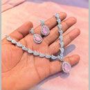 Akruti Collection Radiant Glow Modern American Daimonds Necklace Set