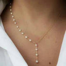 Akruti Collection Minimalist Beads Y-Drop Necklace
