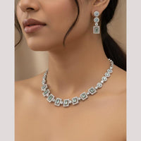 Akruti Collection Graceful American Diamond Necklace Set