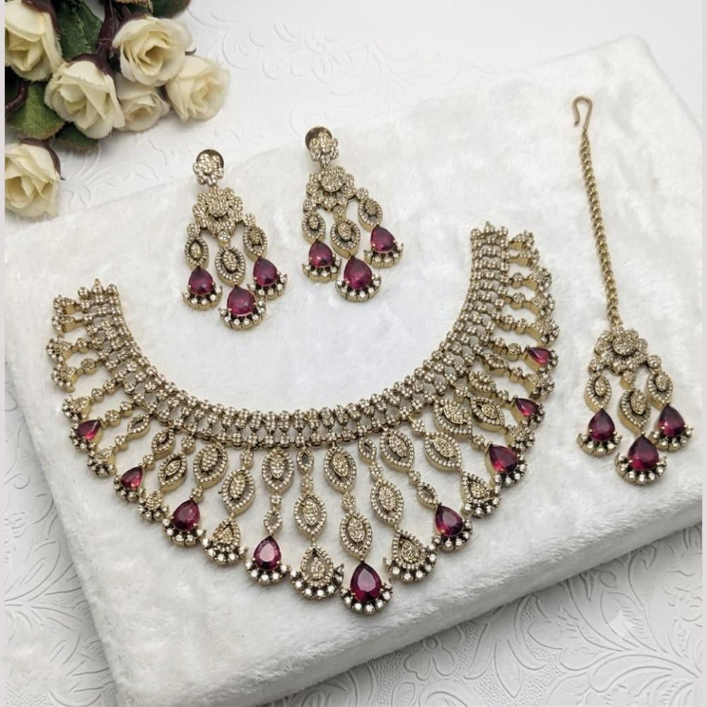 Akruti Collection Graceful American Diamond Necklace Set