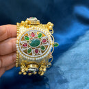 Akruti Collection Designer Pota Stone And Pearl Openable Kada