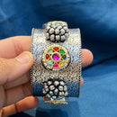 Akruti Collection Designer 2 Tone Austrian Stone And Ghungroo Openable Kada