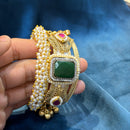 Akruti Collection Designer 2 Tone Pota Stone And Pearl Openable Kada