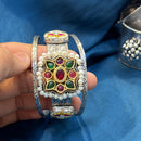 Akruti Collection Designer 2 Tone Pota Stone And Pearl Openable Kada