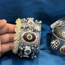 Akruti Collection Designer 2 Tone Pota Stone And Pearl Openable Kada