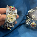 Akruti Collection Designer 2 Tone Pota Stone And Pearl Openable Kada