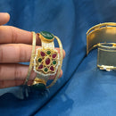 Akruti Collection Designer Pota Stone And Pearl Openable Kada