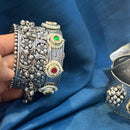 Akruti Collection Designer 2 Tone Pota Stone And Pearl Openable Kada