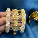 Akruti Collection Designer Pota Stone And Pearl Openable Kada