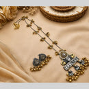 Akruti Collection Designer 2 Tone Plated Pota Stone And Beads Necklace Set