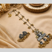 Akruti Collection Designer 2 Tone Plated Pota Stone And Beads Necklace Set